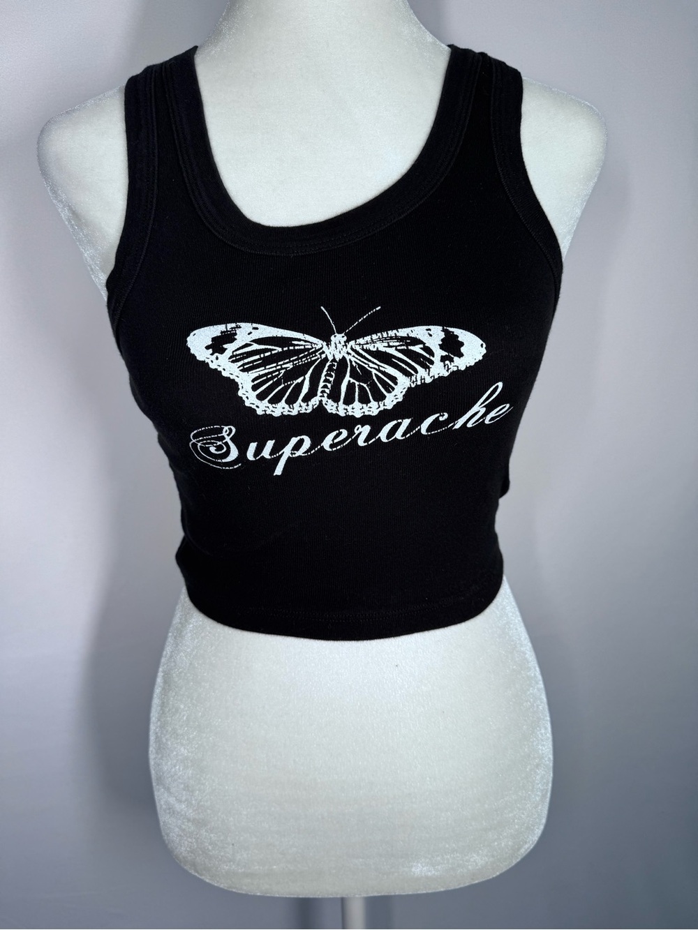❤️3/$30 Conan Gray Official Superache Tour Butterfly Crop Tank Top - Black S